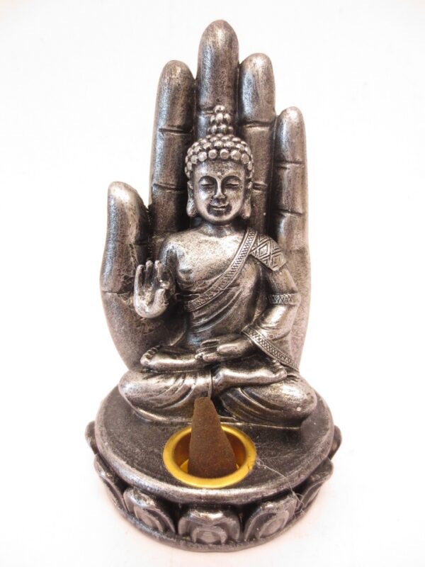 Rucherstbchenhalter silber Buddha mit hand mittel