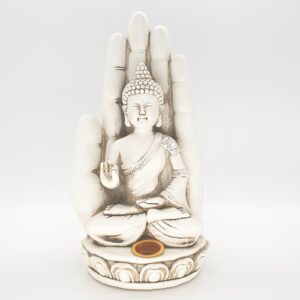 Rucherstbchenhalter weie Buddha mit hand