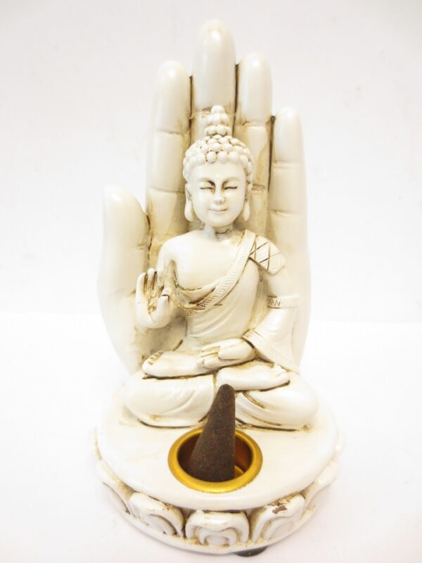 Rucherstbchenhalter weie Buddha mit hand mittel