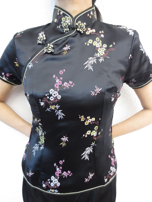 Shanghai bluse blute schwarz