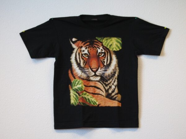 T-Shirt mit Tiger mit Blttern