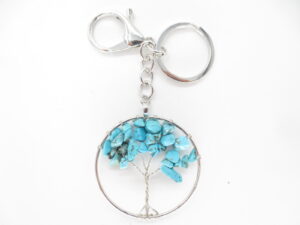 Tree of Life keychain amethyst turkis