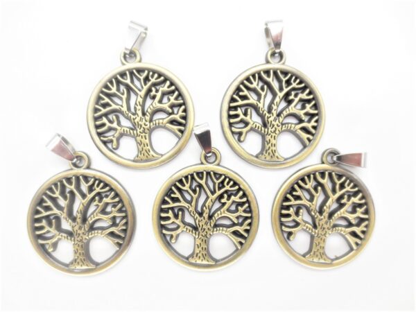 Tree of Life pendant set von 5 bronze