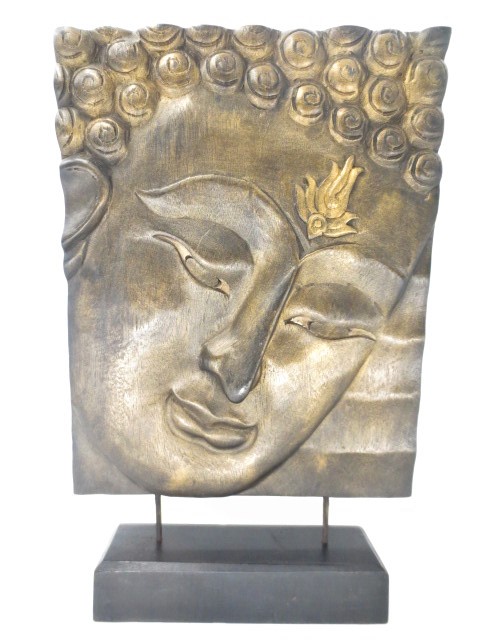 Buddha Holzgemlde auf standard braun/gold