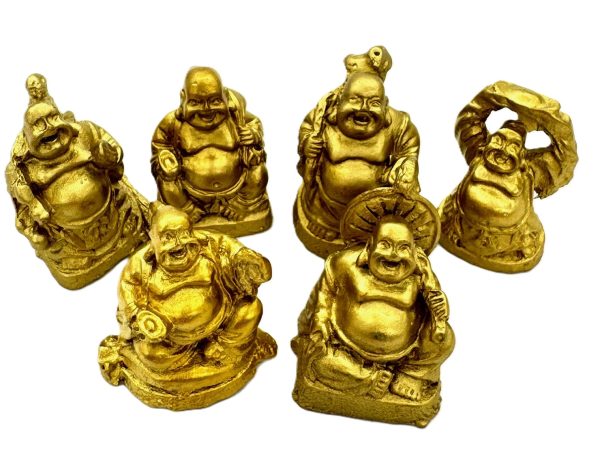 3cm Mini-Buddha-Set Bronze Gold (6St)