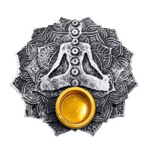 7 Chakra Lotus Rucherstbchenhalter rund silber (6 Stck)