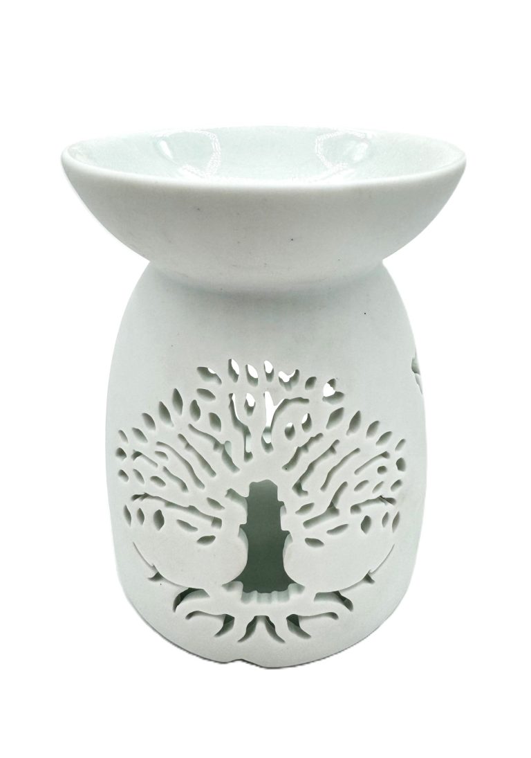 Duftlampe Weißer Lebensbaum mit Vögeln (groß)