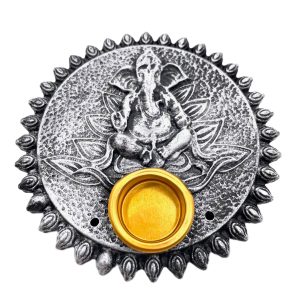 Ganesha Rucherstbchenhalter rund silber (6 Stck)