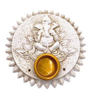 Ganesha Rucherstbchenhalter rund Wei (6 Stck)