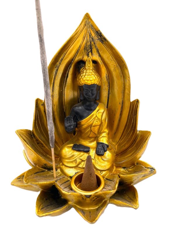 Lotus Tibetan Buddha Rucherstbchenhalter Gold