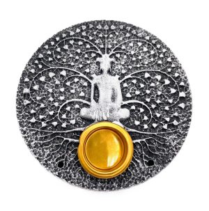 Meditation Rucherstbchenhalter rund silber (6 Stck)