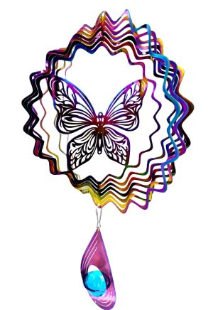 Medium Cosmo Windspinner Schmetterling - Rainbow Drop