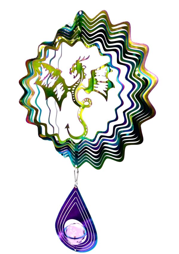 Mittlerer Cosmo Windspinner Drachen - Regenbogentropfen