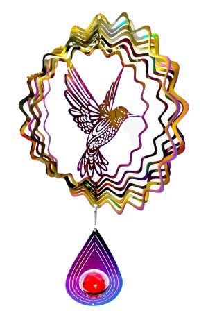 Mittlerer Cosmo Windspinner Hummingbird - Regenbogentropfen