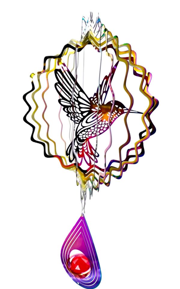 Mittlerer Cosmo Windspinner Hummingbird - Regenbogentropfen