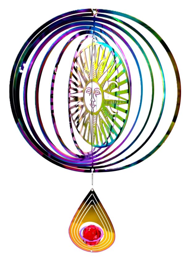 Mittlerer Cosmo Windspinner Sonnengesicht - Regenbogentropfen