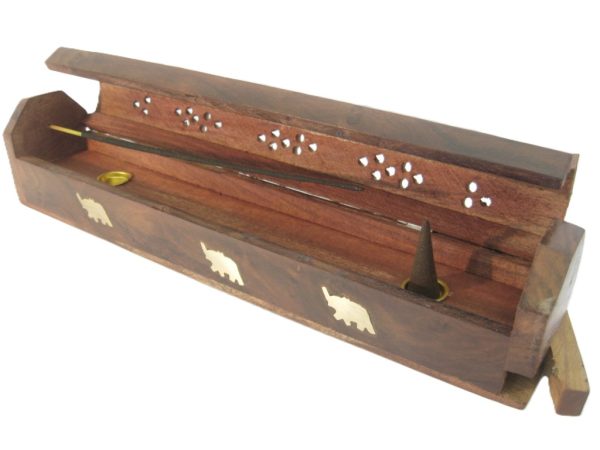 Räucherstäbchenbox Luxus Holz - Elefant (2 Stück)