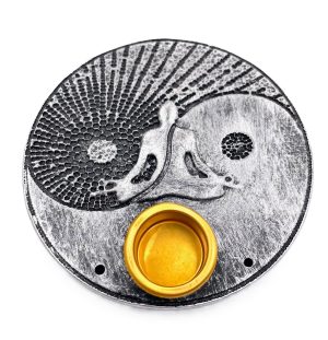 Yin Yang Meditation Rucherstbchenhalter rund silber (6 Stck)