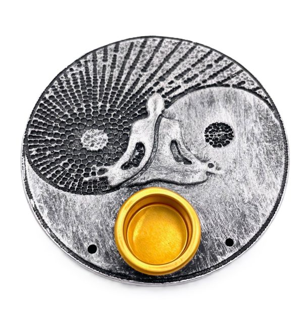 Yin Yang Meditation Rucherstbchenhalter rund silber (6 Stck)