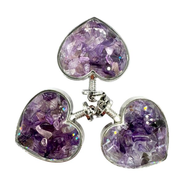 Edelstein-Herzanhänger – Amethyst (3st)