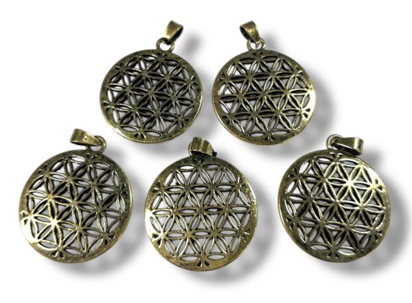 Flower of Life Pendant Set von 5 Bronze