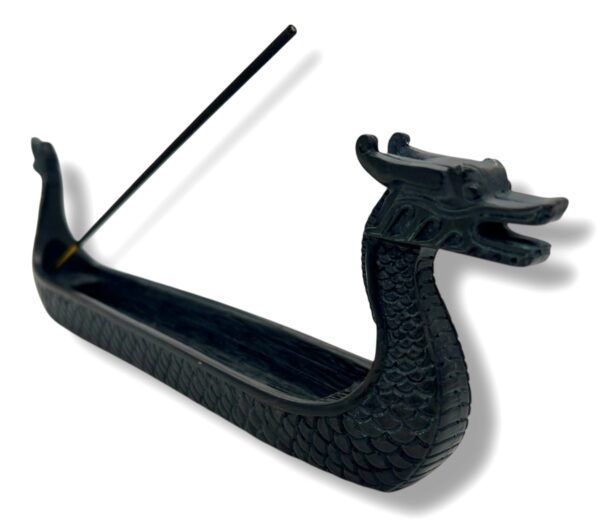 Räucherstäbchenhalter Chinese Dragon Boat – Schwarz