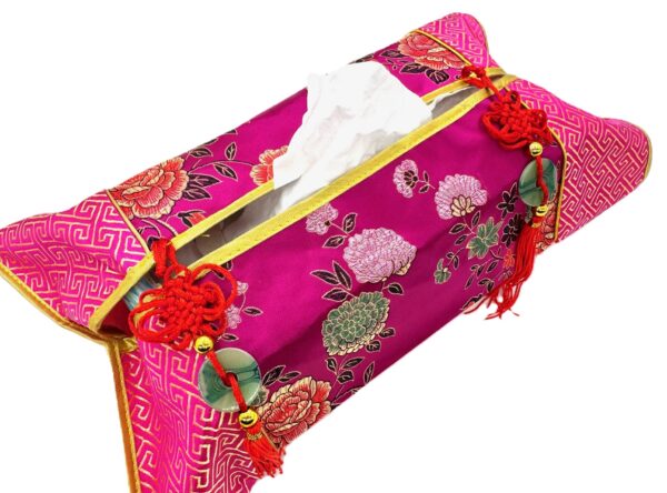 Chinesische Taschentuchbox-Abdeckung - Fuchsia