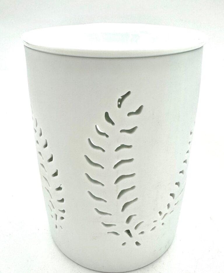 Ölbrenner weiß mit Federn