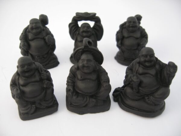3cm Mini-Buddha-Set Schwarz (6st)