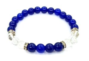 8mm Armband mit Geschenkbox - Lapis Lazuli und Diamant