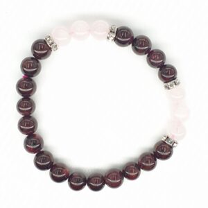 8mm Armband ohne Geschenkbox - Granat und Diamant