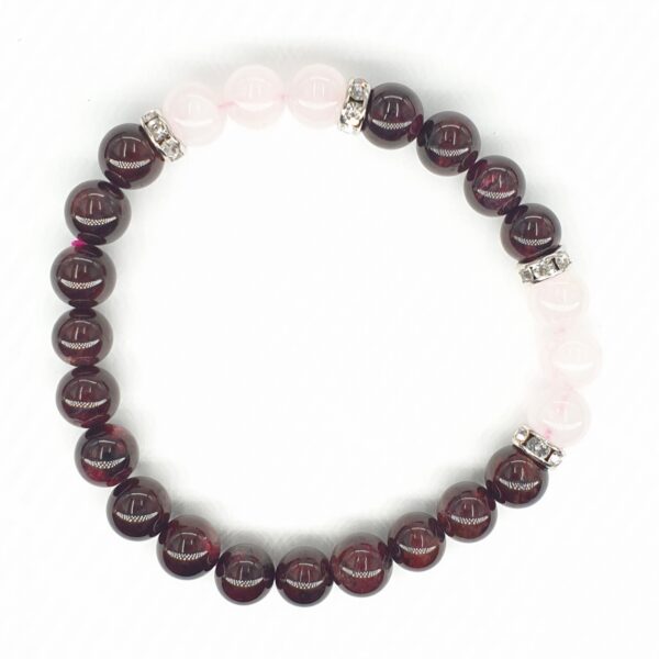 8mm Armband ohne Geschenkbox - Granat und Diamant