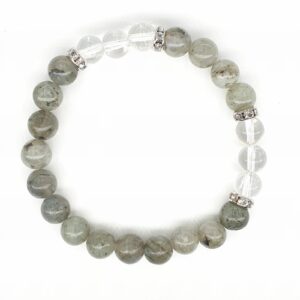 8mm Armband ohne Geschenkbox - Labradorit und Diamant