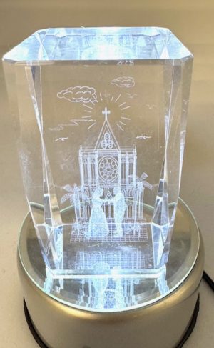 3D-Kristall-Lasergravurblock – Kirche