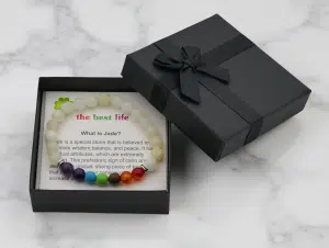 8 mm 7-Chakra-Armband mit Geschenkbox – Jade