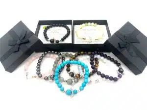 8mm Engel Edelsteinarmbänd mit Box