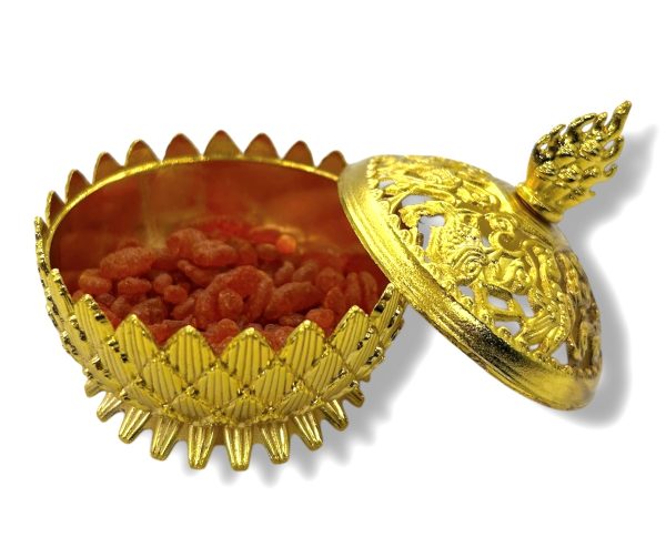 Grohandel - Tibetan Lotus Weihrauch (Korn) Brenner Messing Large Gold