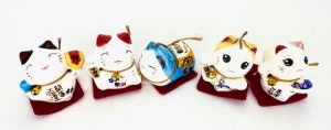 Japanische Glückskatzenfiguren – 5er-Set