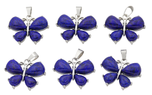 Lapis Lazuli Schmetterling-Anhänger aus Edelstein (Set mit 6 Stück)