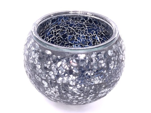 Mosaikglas-Teelichthalter - Schwarz