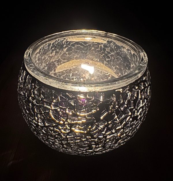 Mosaikglas-Teelichthalter - Schwarz