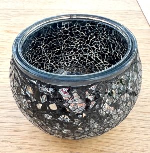 Mosaikglas-Teelichthalter - Schwarz