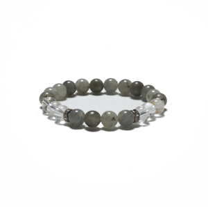 8mm Armband mit Geschenkbox - Labradorit und Diamant
