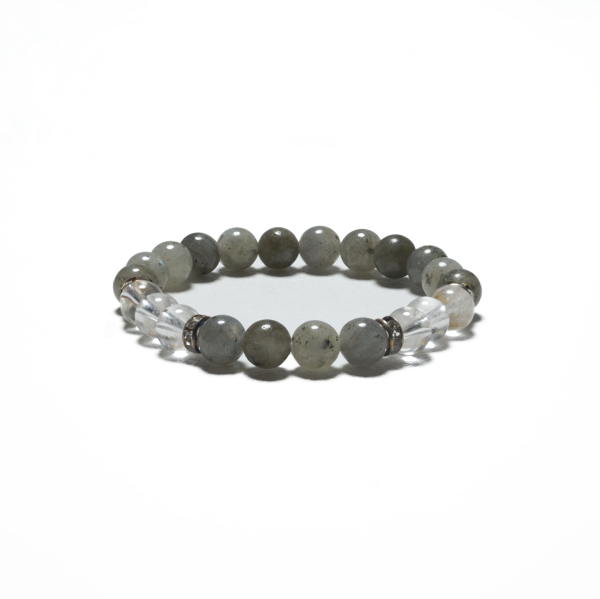 8mm Armband mit Geschenkbox - Labradorit und Diamant