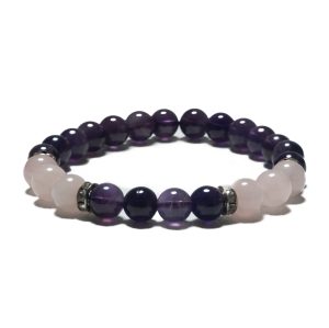 8mm Armband ohne Geschenkbox - Amethyst und Diamant