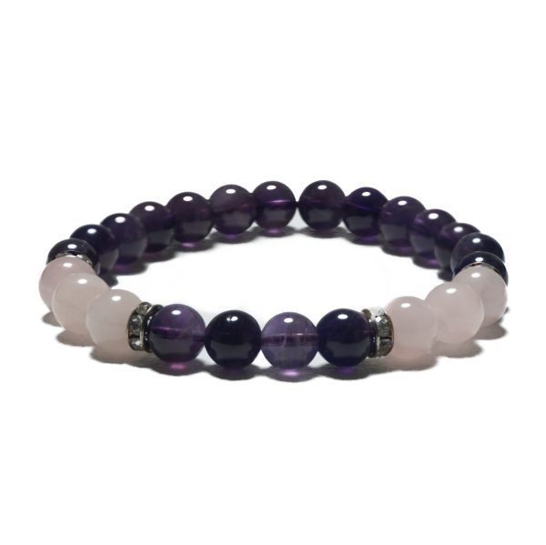 8mm Armband ohne Geschenkbox - Amethyst und Diamant