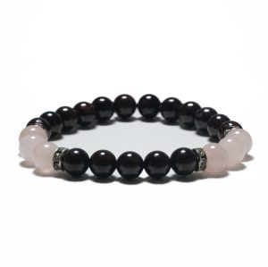 8mm Armband ohne Geschenkbox - Granat und Diamant