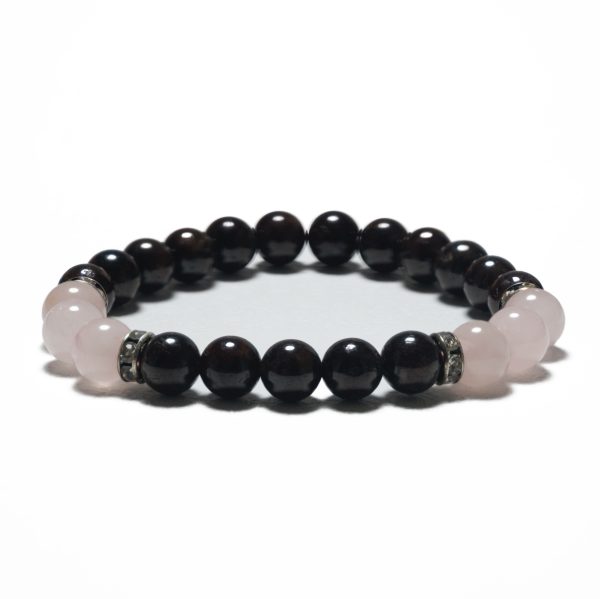 8mm Armband ohne Geschenkbox - Granat und Diamant