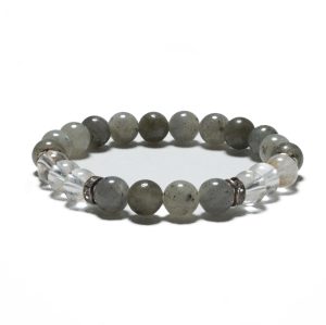 8mm Armband ohne Geschenkbox - Labradorit und Diamant