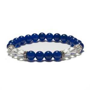 8mm Armband ohne Geschenkbox - Lapis Lazuli und Diamant
